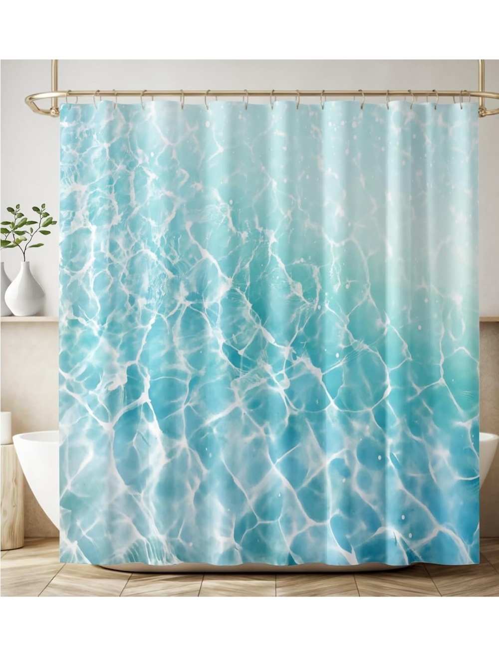 Aqua Water Ripple Shower Curtain - Brand